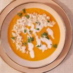 Sweet potato, red lentils and coconut soup