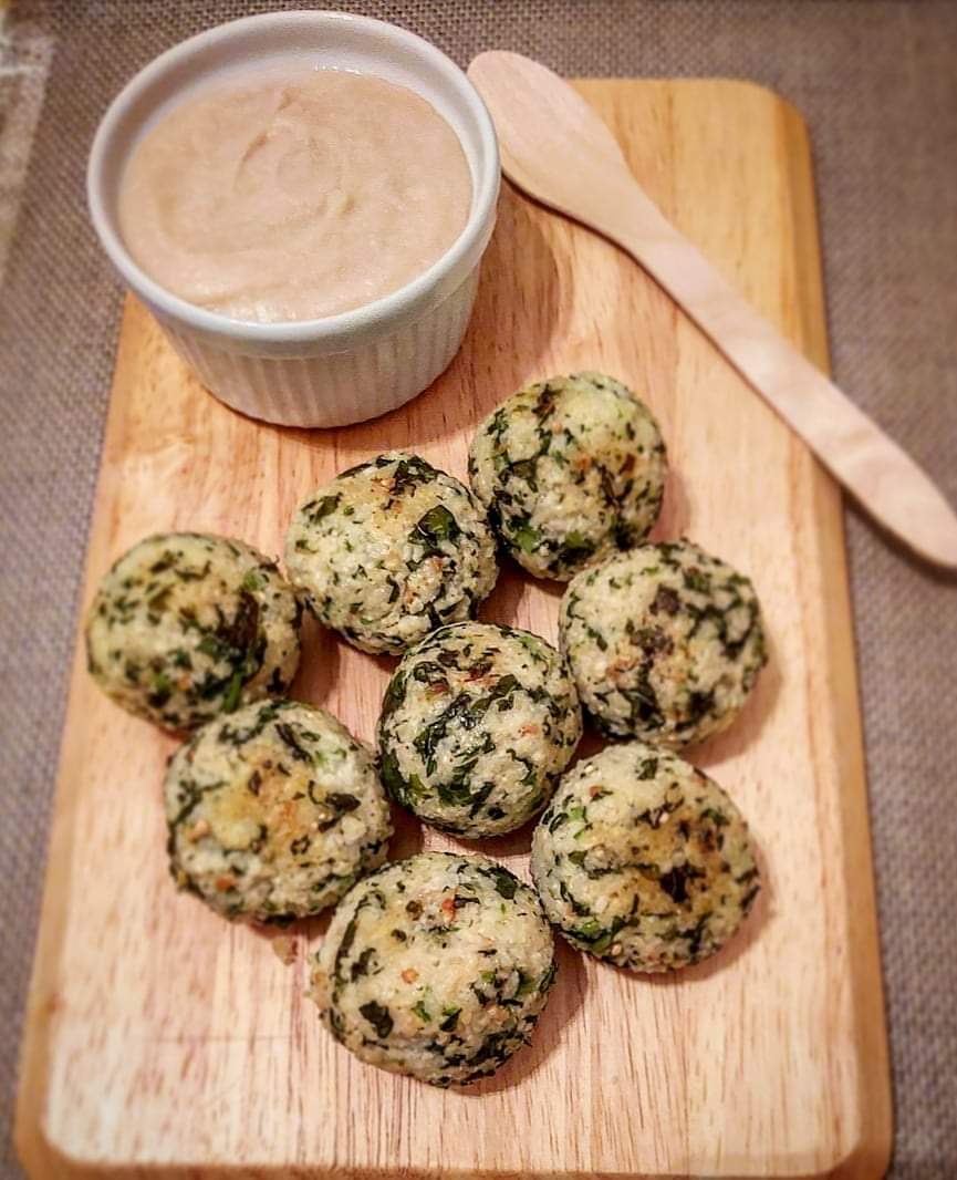 polpette di miglio cime di rapa con crema di cannellini