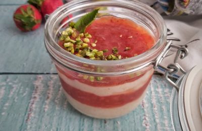 budino di riso integrale con kanten alla frutta